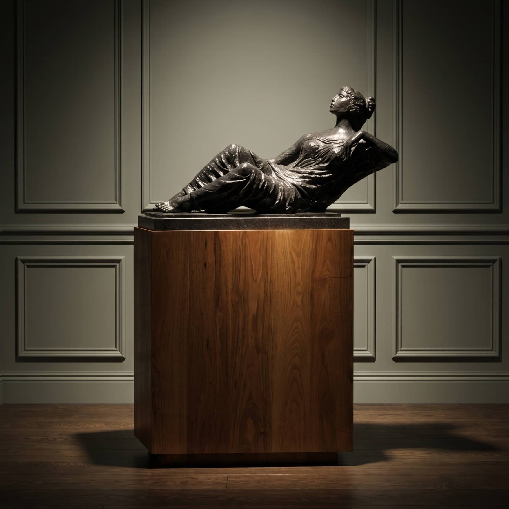 Bronze sculpture displayed at Austin Auction Gallery